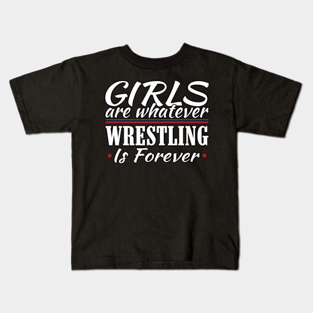 Girls are Whatever Wrestling is Forever Athletic Kids T-Shirt by Mommag9521